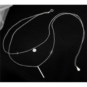 Silver Necklace Double Layer for Woman Silver 925